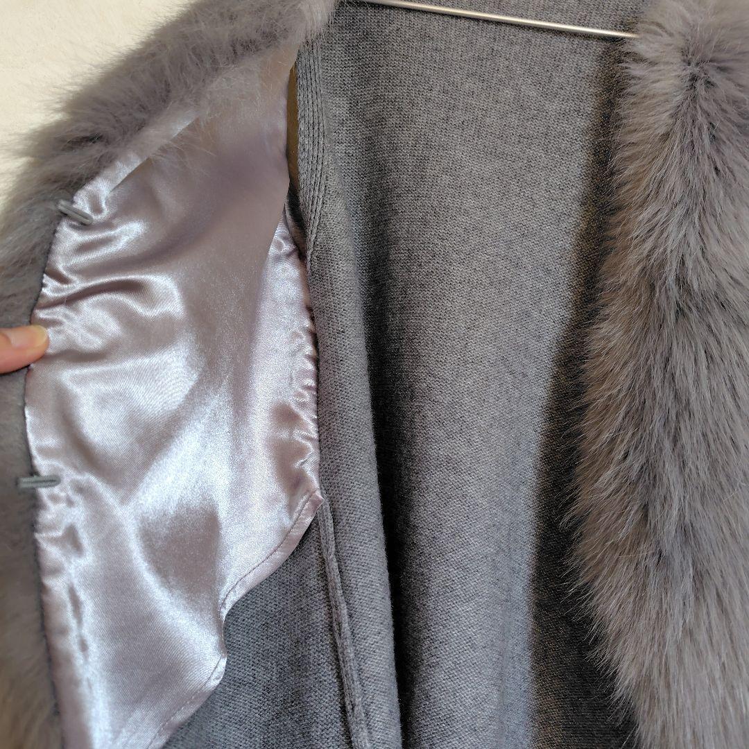 アルアバイル　フェイクファー　ショートジレ　グレー　02サイズ