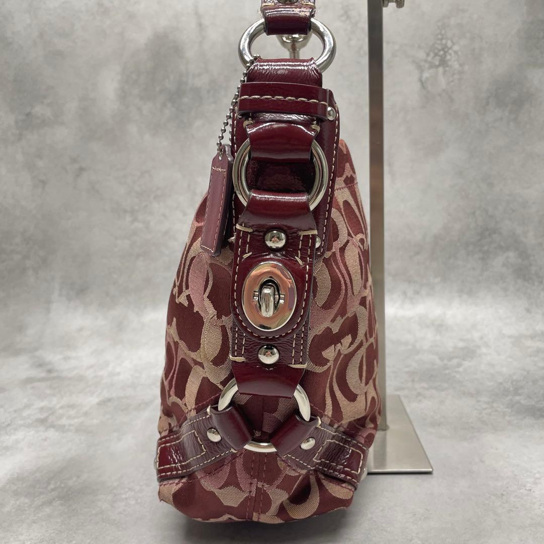 良品✨コーチ ワンショルダーバッグ キャンバス×レザー 肩掛け ターンロック