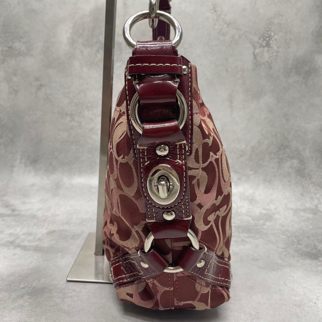 良品✨コーチ ワンショルダーバッグ キャンバス×レザー 肩掛け ターンロック