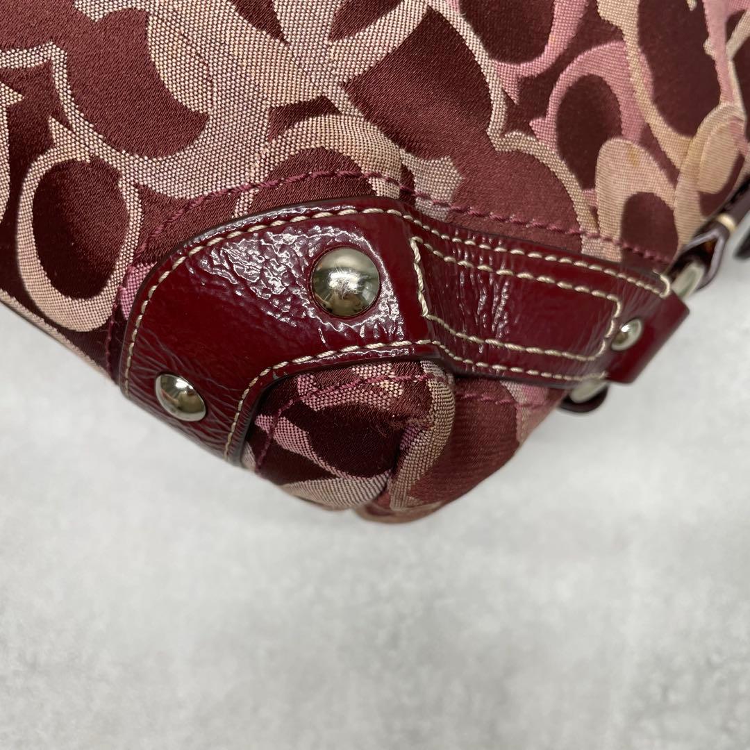 良品✨コーチ ワンショルダーバッグ キャンバス×レザー 肩掛け ターンロック