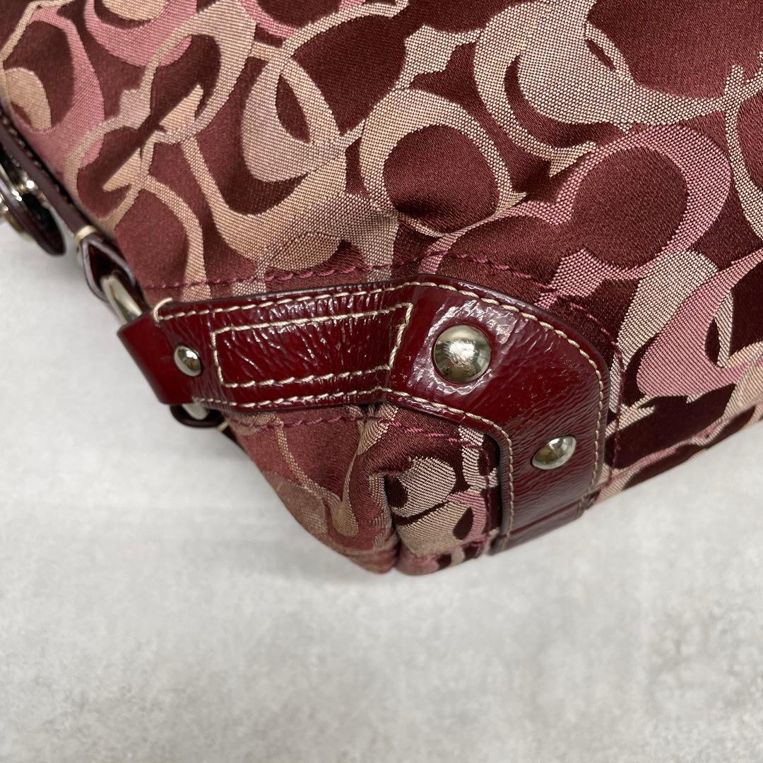 良品✨コーチ ワンショルダーバッグ キャンバス×レザー 肩掛け ターンロック