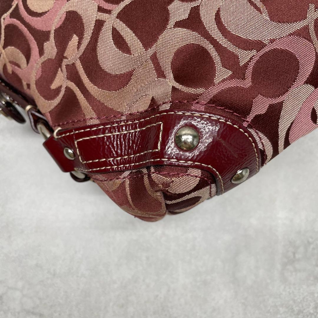 良品✨コーチ ワンショルダーバッグ キャンバス×レザー 肩掛け ターンロック