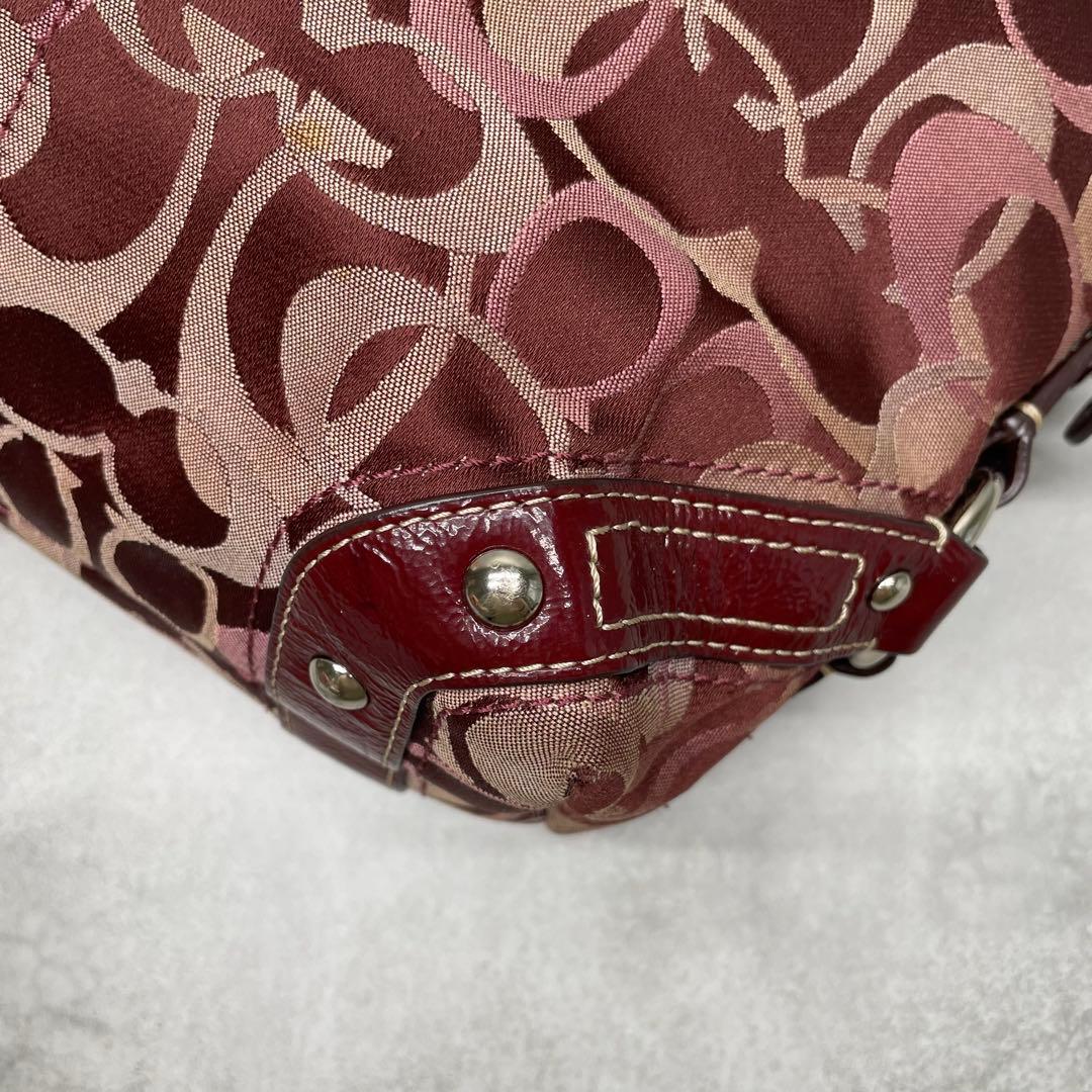 良品✨コーチ ワンショルダーバッグ キャンバス×レザー 肩掛け ターンロック