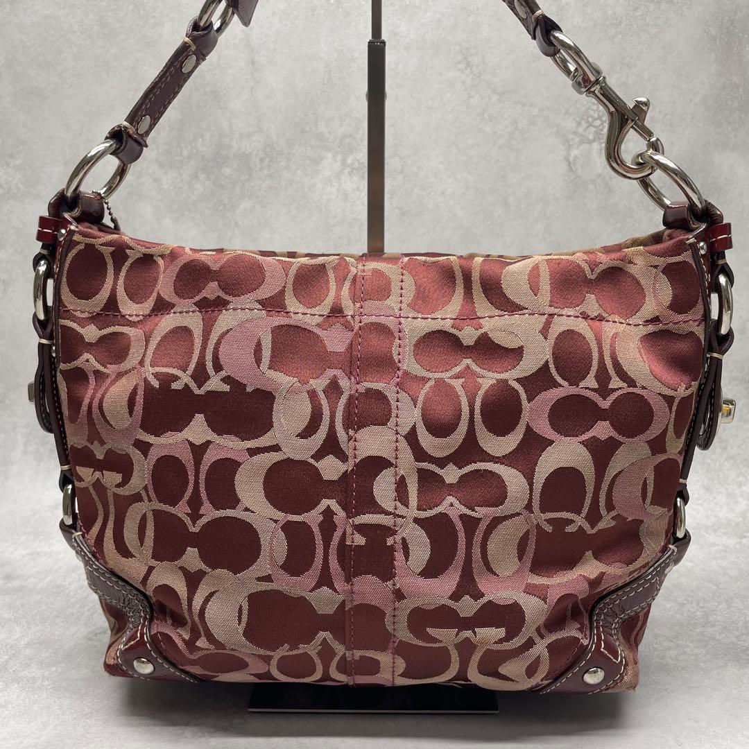 良品✨コーチ ワンショルダーバッグ キャンバス×レザー 肩掛け ターンロック