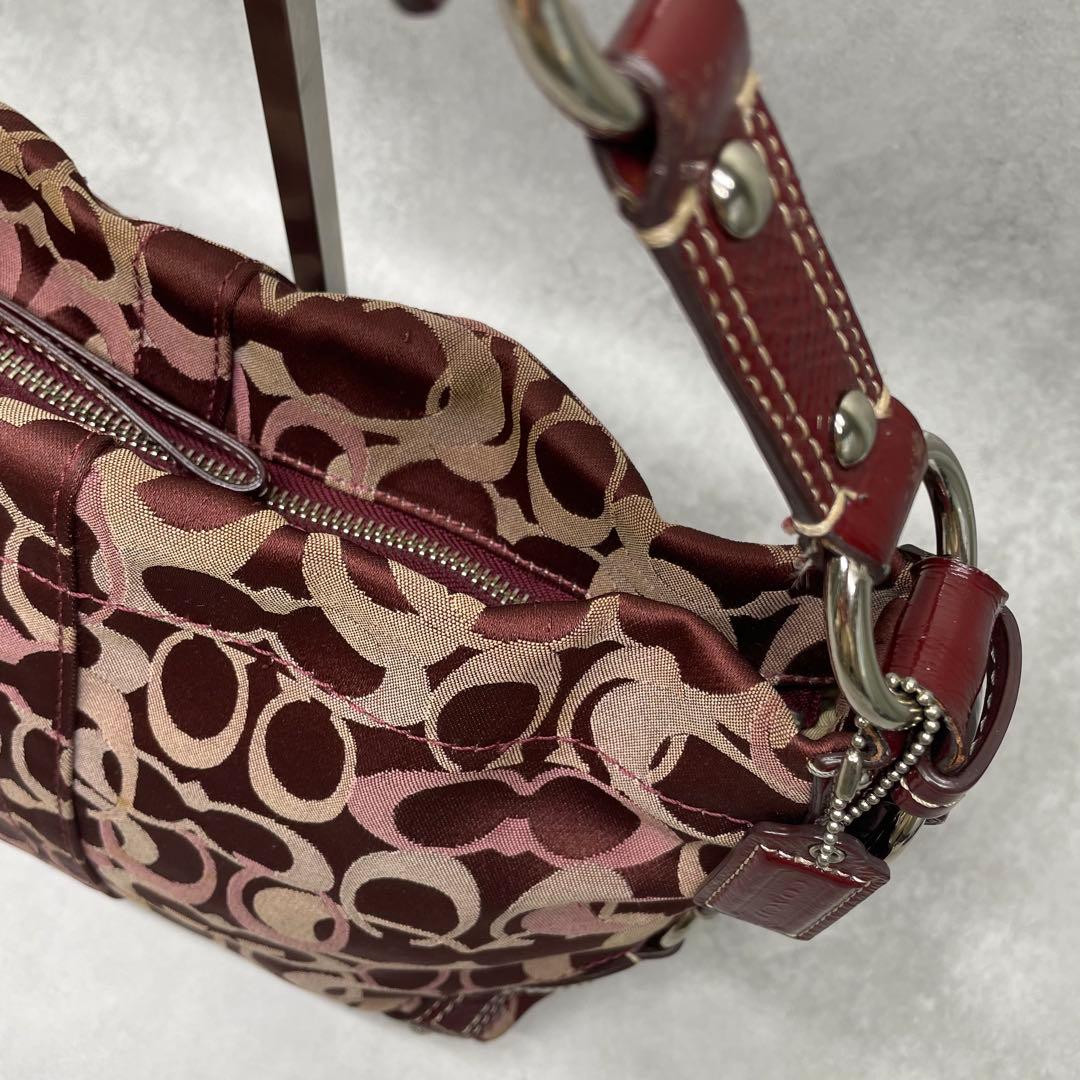 良品✨コーチ ワンショルダーバッグ キャンバス×レザー 肩掛け ターンロック