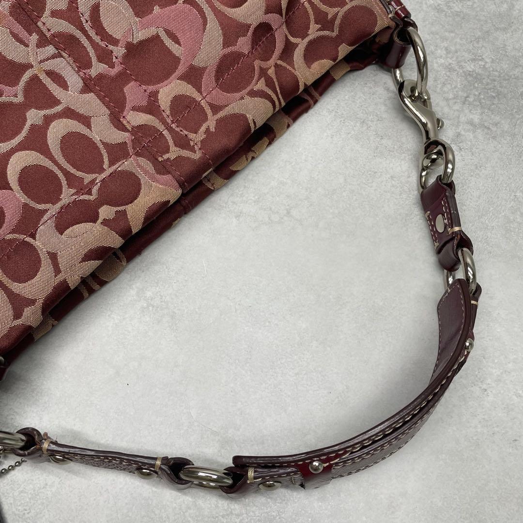 良品✨コーチ ワンショルダーバッグ キャンバス×レザー 肩掛け ターンロック