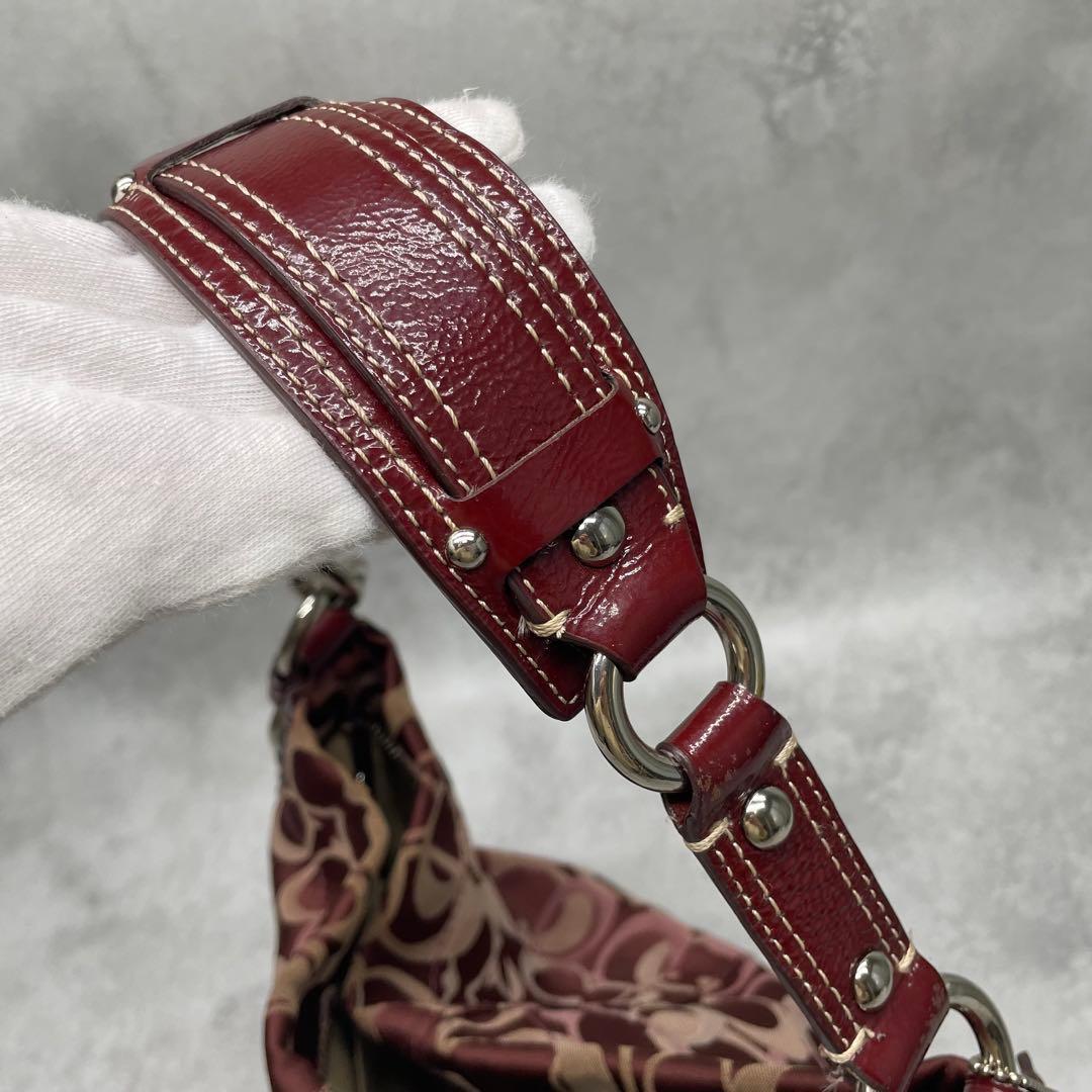 良品✨コーチ ワンショルダーバッグ キャンバス×レザー 肩掛け ターンロック