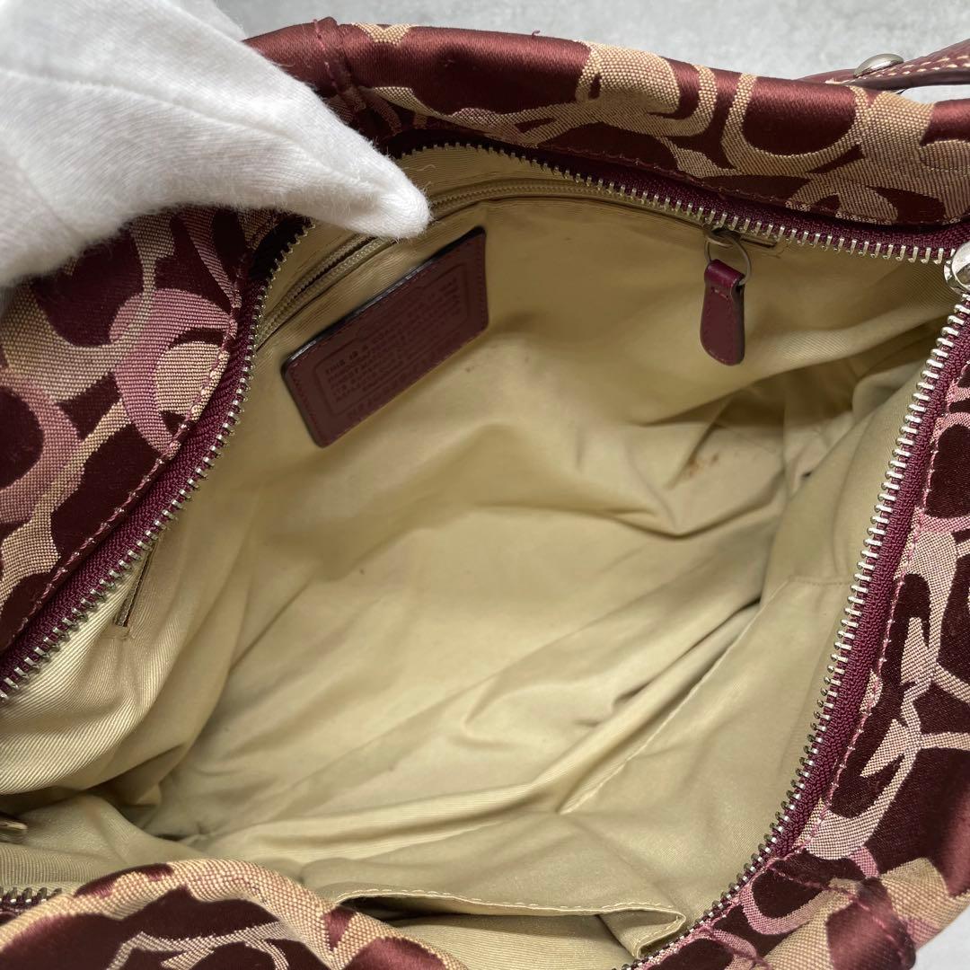 良品✨コーチ ワンショルダーバッグ キャンバス×レザー 肩掛け ターンロック