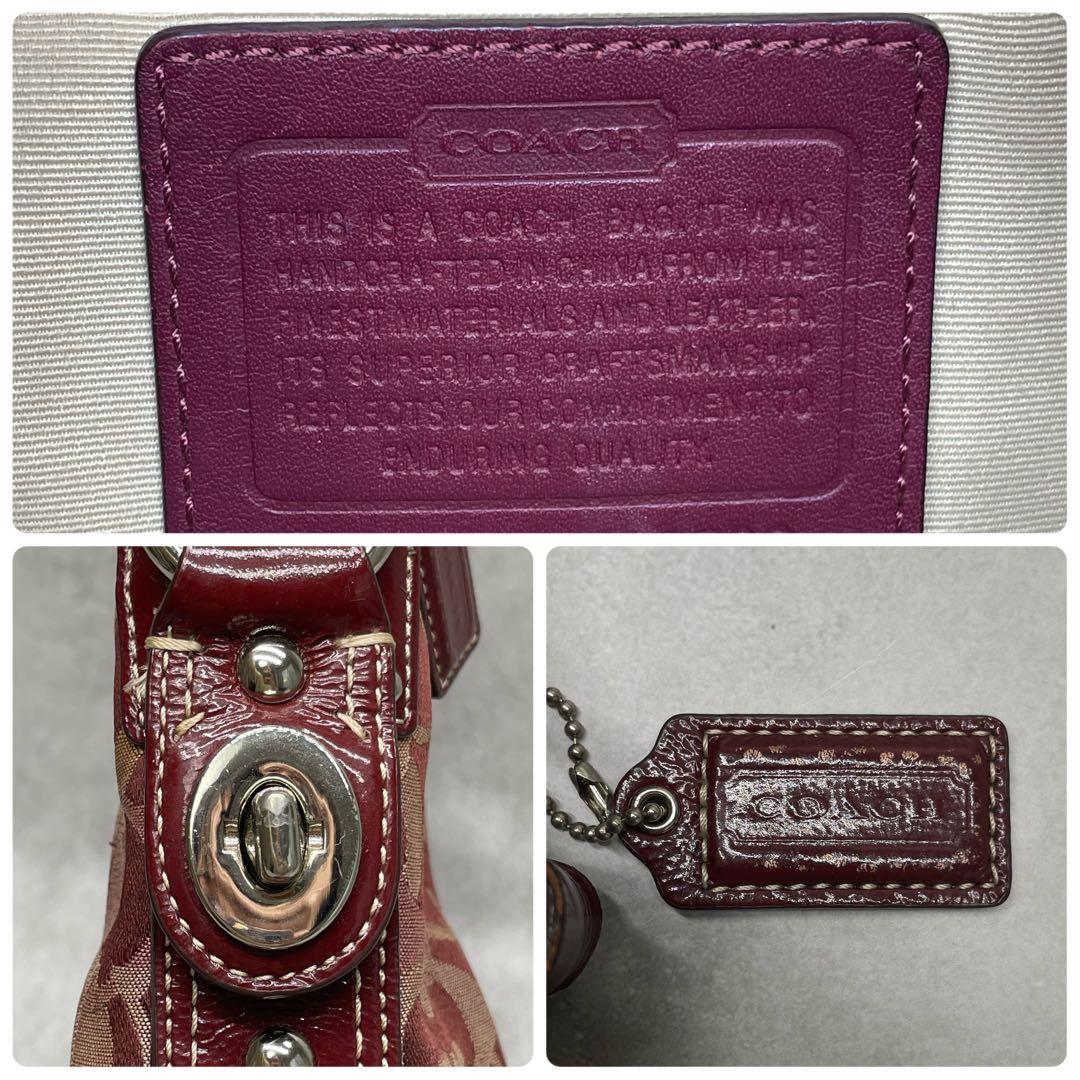 良品✨コーチ ワンショルダーバッグ キャンバス×レザー 肩掛け ターンロック