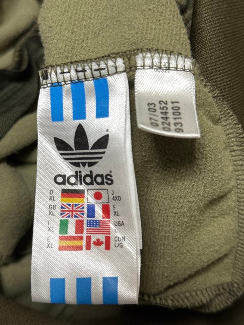 adidas トラックジャケット 90〜00s カーキ シミあり