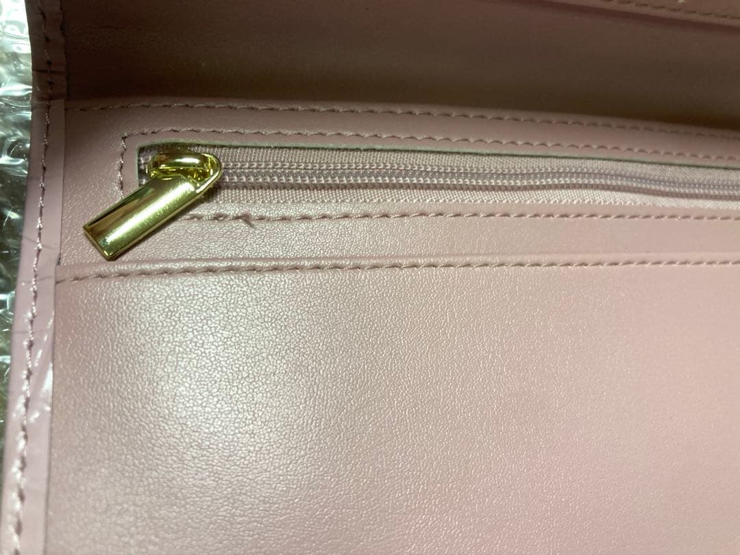 y*t様 皇居 長財布 クロコ風型押し 牛革 ピンク 菊の御紋