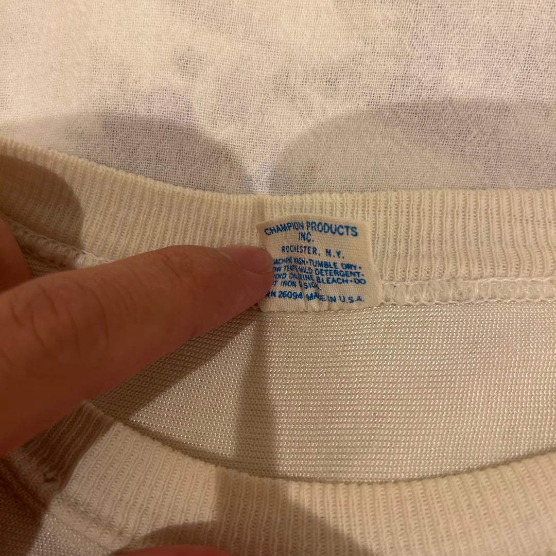 【70s Champion】フットボールT 染み込みプリントバータグ　1\5発送