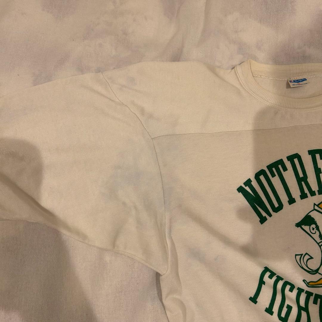 【70s Champion】フットボールT 染み込みプリントバータグ　1\5発送