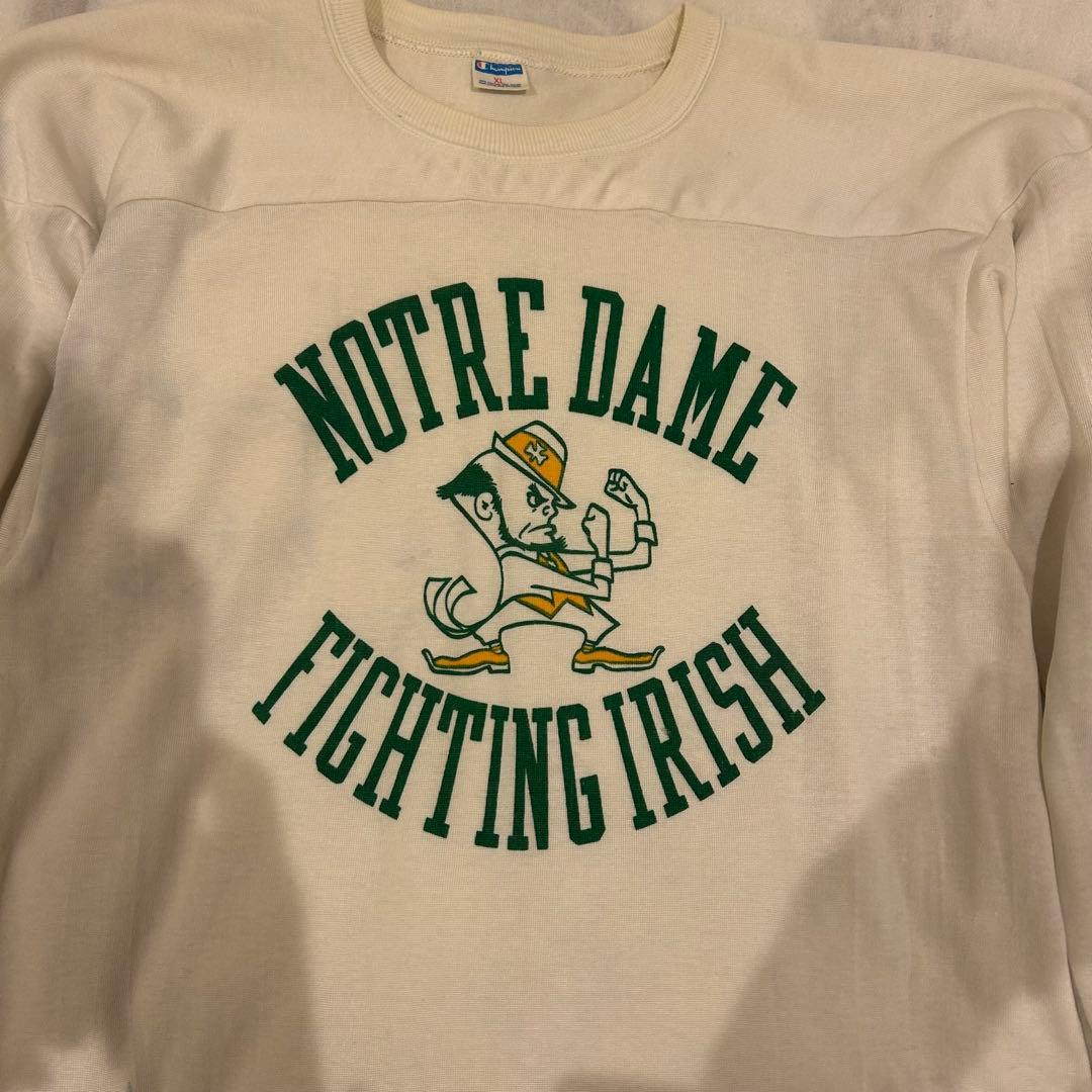 【70s Champion】フットボールT 染み込みプリントバータグ　1\5発送