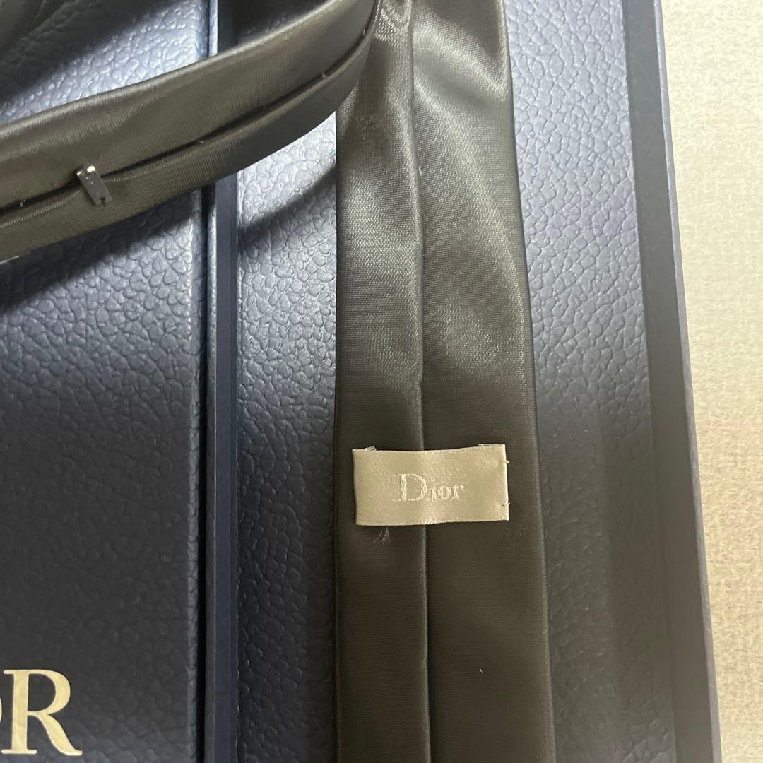 極美品　ディオールオム　ネクタイ　グレー　ソリッド　ナロータイ