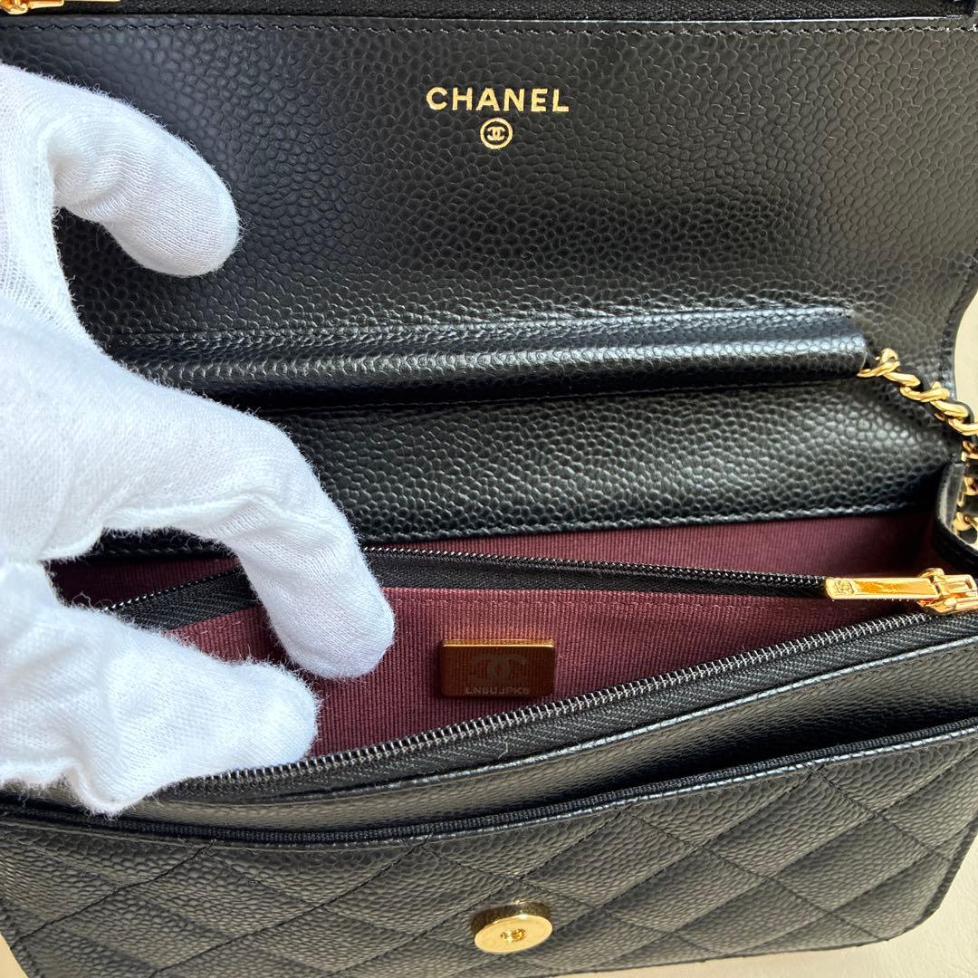 マンチェスター様美品⭐︎CHANELシャネル　チェーンウォレット　キャビアスキン