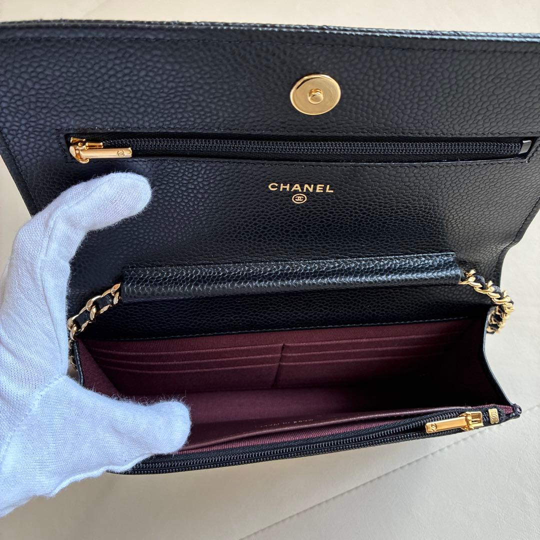 マンチェスター様美品⭐︎CHANELシャネル　チェーンウォレット　キャビアスキン