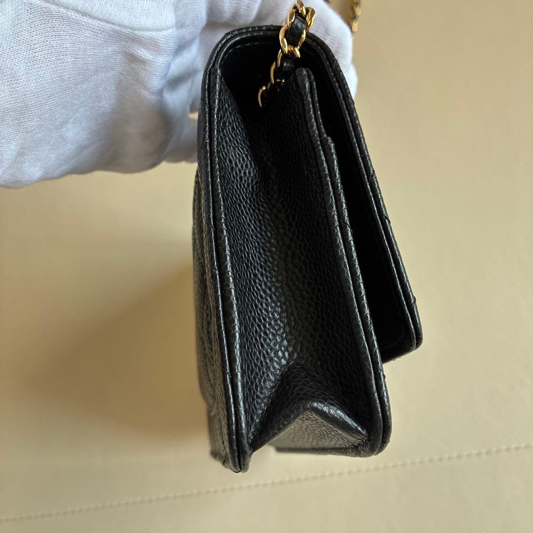 マンチェスター様美品⭐︎CHANELシャネル　チェーンウォレット　キャビアスキン