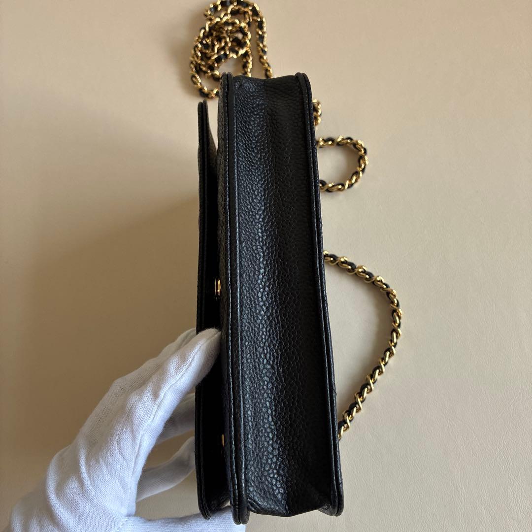 マンチェスター様美品⭐︎CHANELシャネル　チェーンウォレット　キャビアスキン