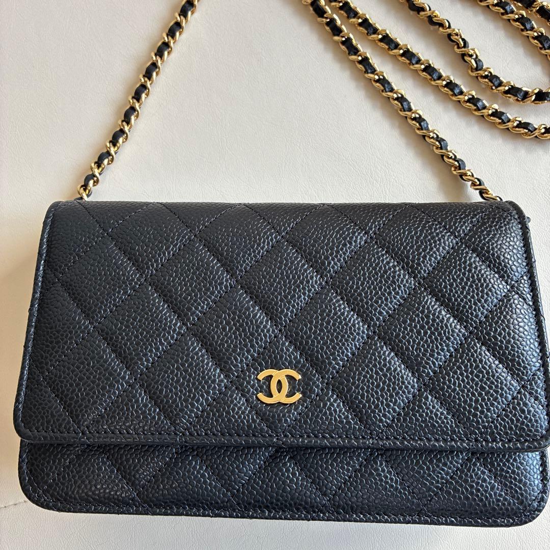 マンチェスター様美品⭐︎CHANELシャネル　チェーンウォレット　キャビアスキン