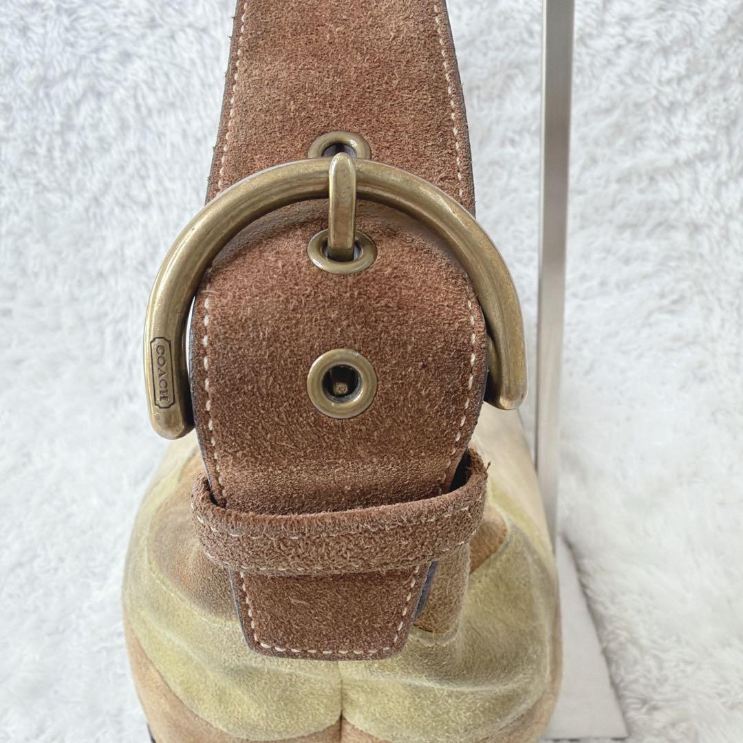 希少✨ COACH スエード レザー パッチワーク ショルダー バッグ 肩掛け