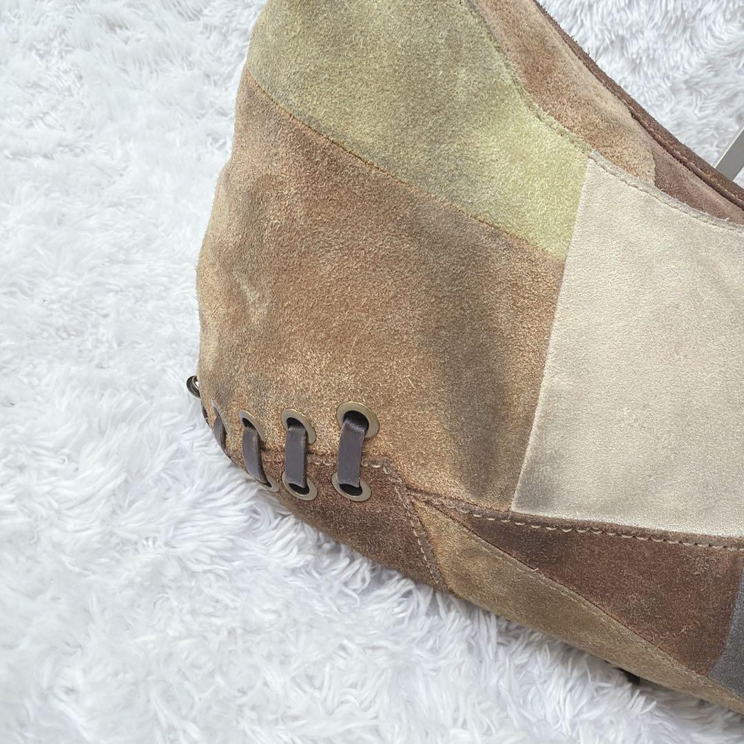 希少✨ COACH スエード レザー パッチワーク ショルダー バッグ 肩掛け