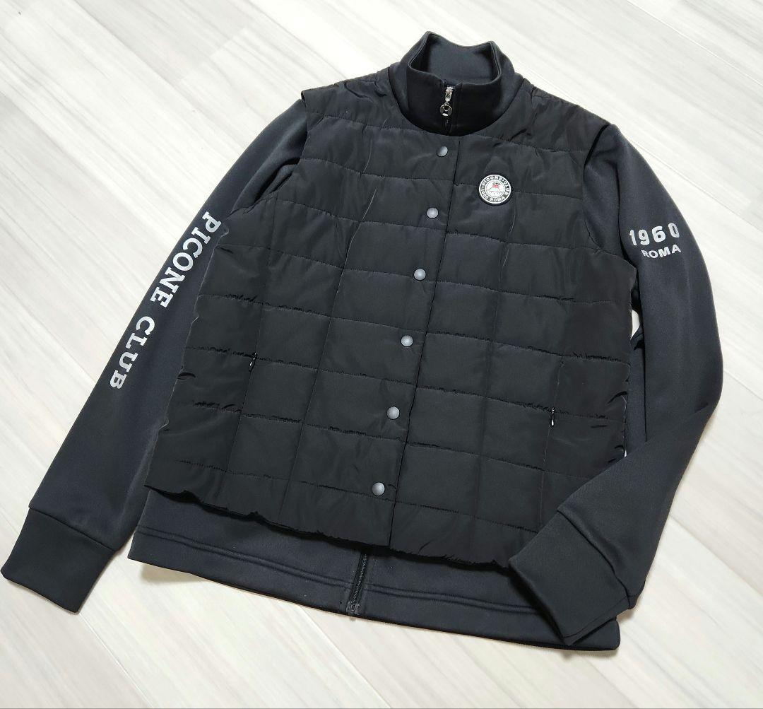 美品☆PICONE CLUB☆ゴルフ中綿ドッキングジャケットサイズⅠ(M)黒