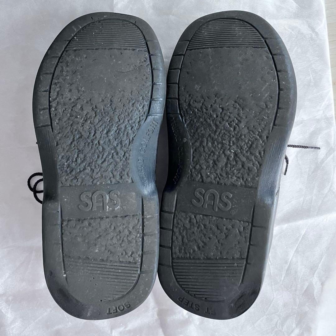 SASエスエーエス　レザー シューズ スニーカー黒 ブラック靴BOUT TIME