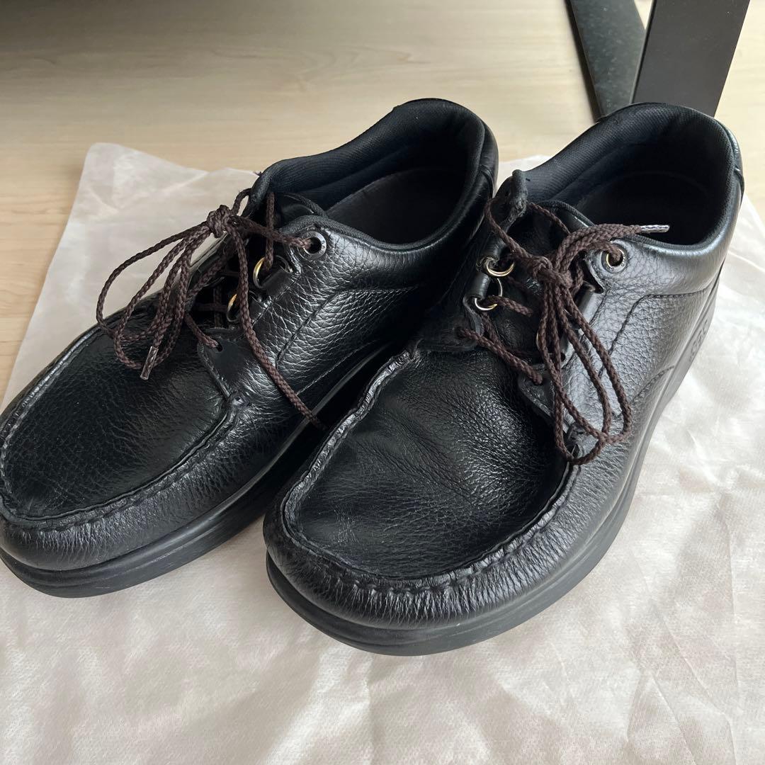 SASエスエーエス　レザー シューズ スニーカー黒 ブラック靴BOUT TIME