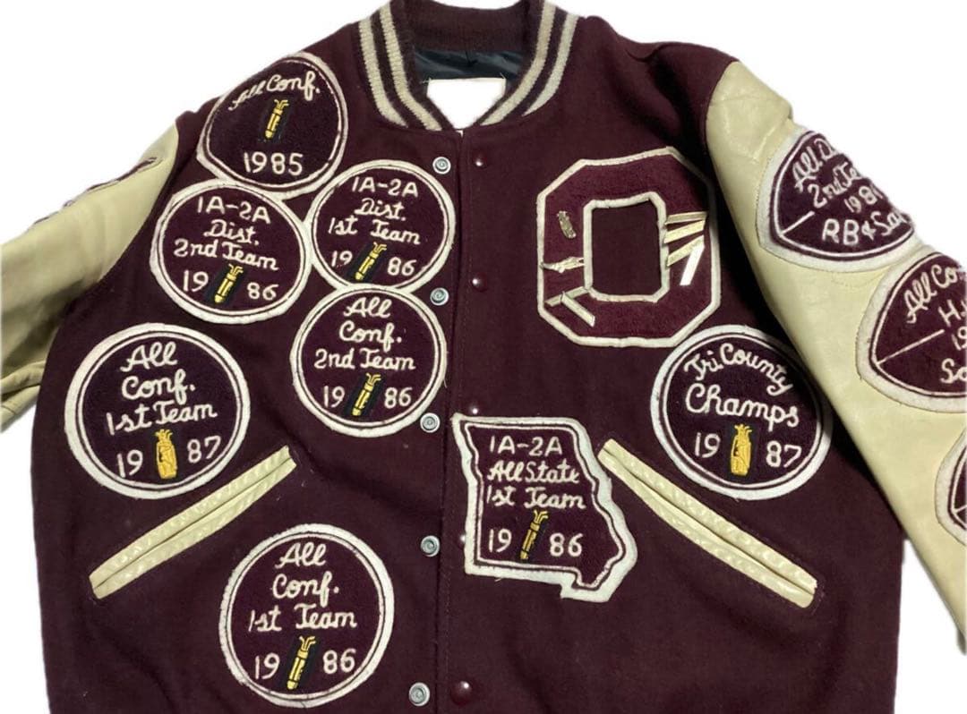 ビンテージ DeLONG フルデコ スタジャン ワッペン 古着