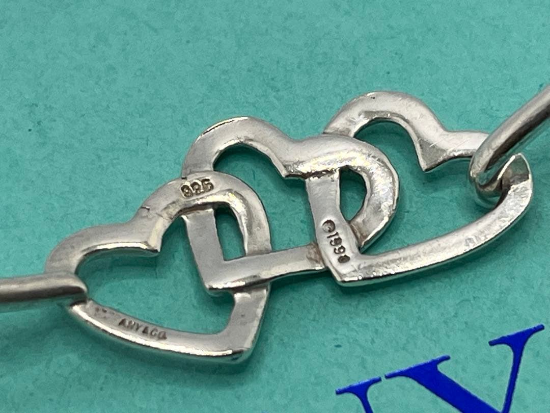 c449 ティファニー　1990 トリプルハート　バングル　シルバー　925