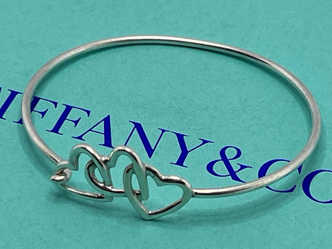 c449 ティファニー　1990 トリプルハート　バングル　シルバー　925