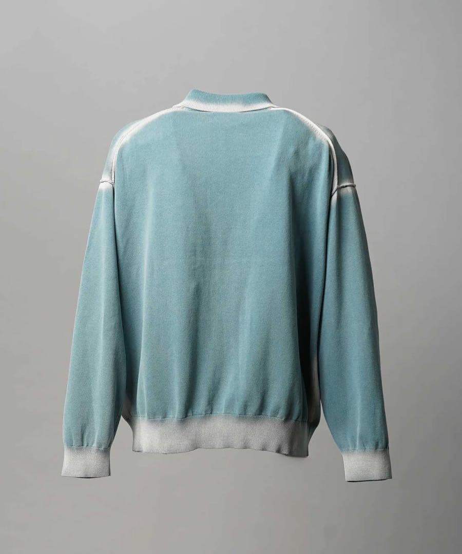 新品　MAISON SPECIAL 長袖ポロシャツ　ブリーチ　1 ライトブルー