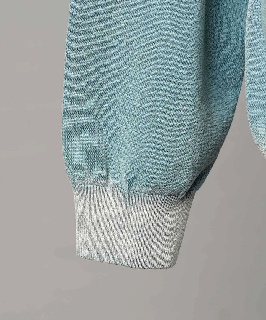 新品　MAISON SPECIAL 長袖ポロシャツ　ブリーチ　1 ライトブルー