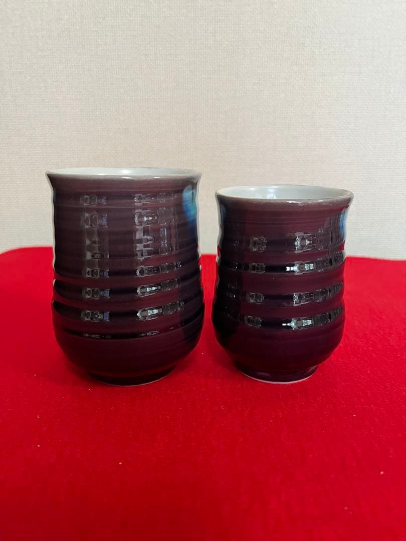 人間国宝 三代 徳田八十吉 （正彦銘） ゆのみ 共箱付き T281 夫婦湯呑み