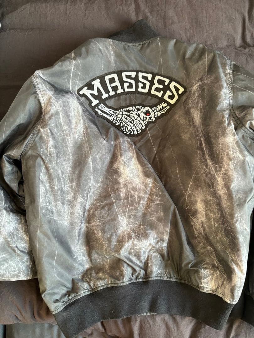 MASSES スタジャン L ブラック/グレー