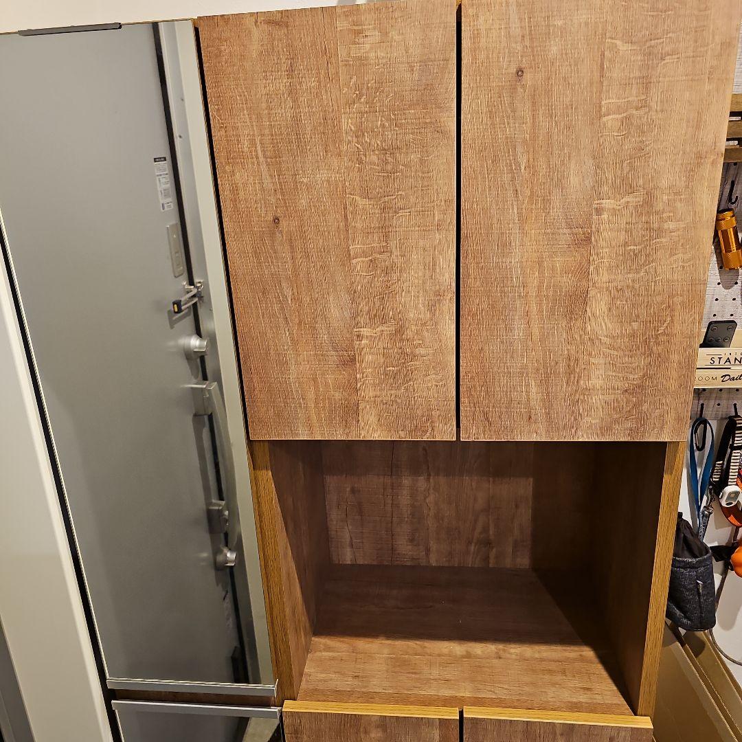 美品 木目柄シューズボックス ハイタイプ 靴箱