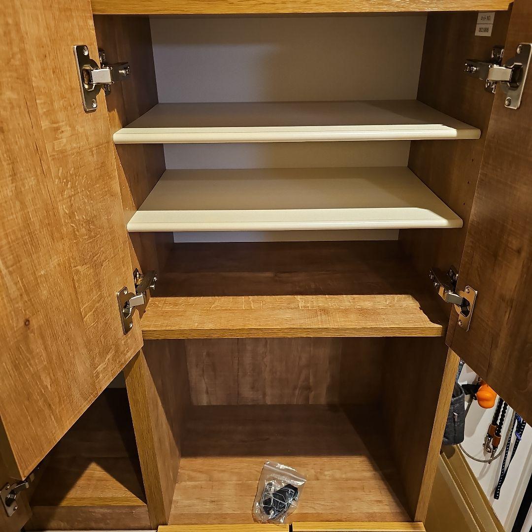 美品 木目柄シューズボックス ハイタイプ 靴箱