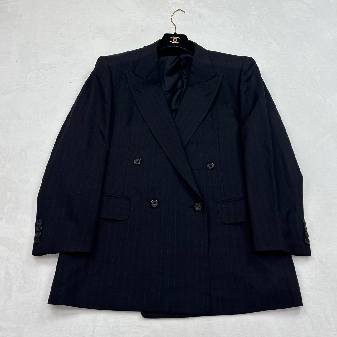 E707 AB6 XL バーバリー ダブル ストライプ スーツ 上下 メンズ