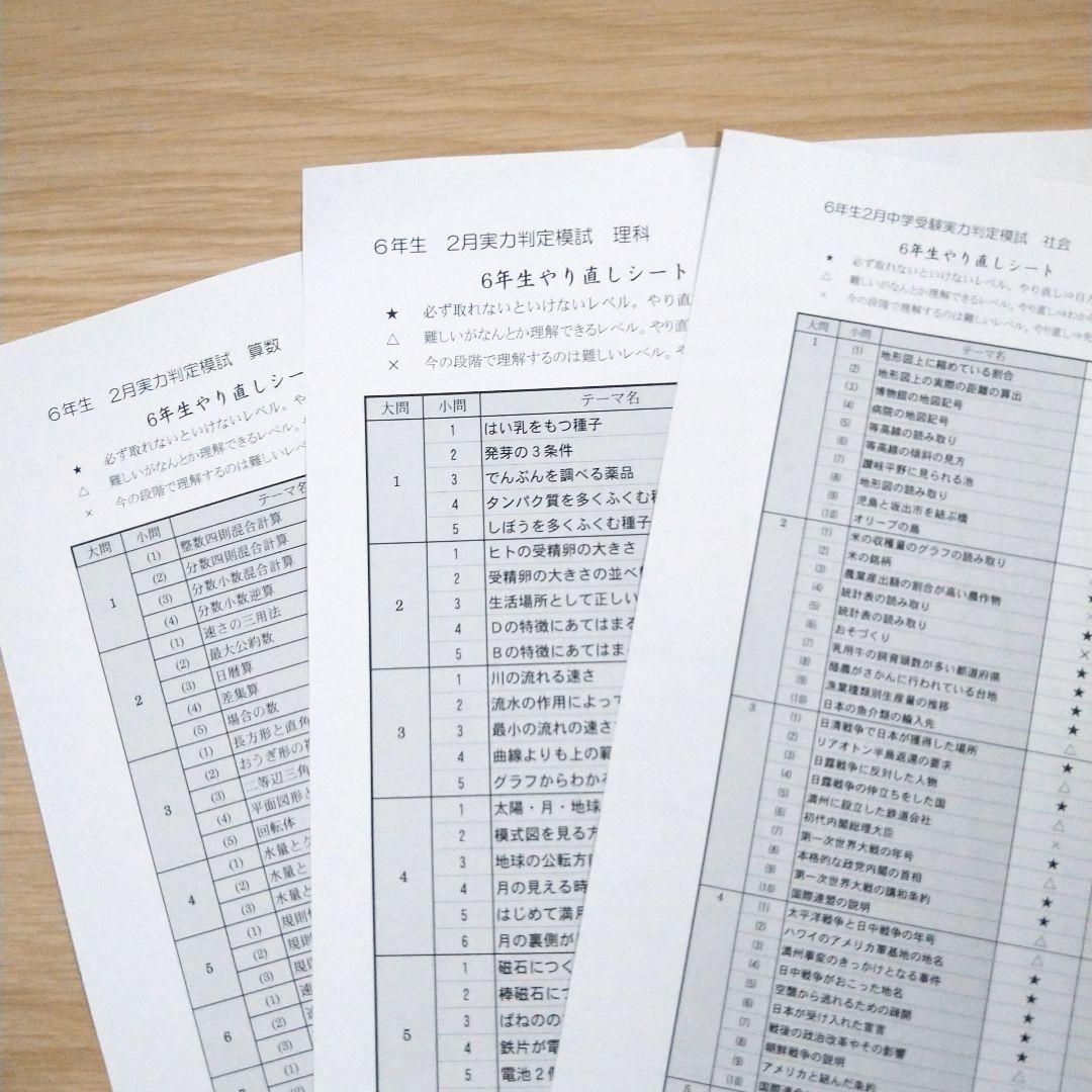 能開センター 2025年小学校6年生 実力判定模試 1年分