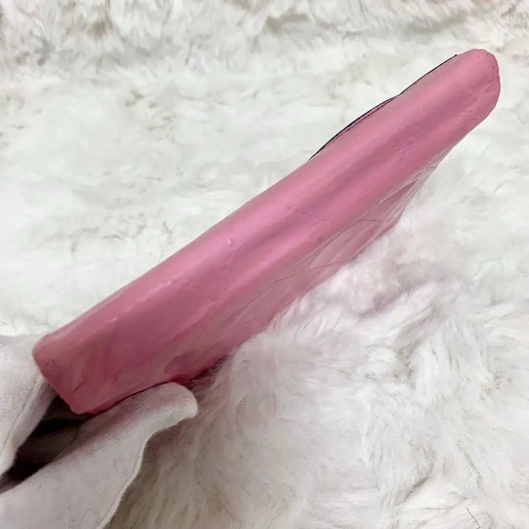 CHANEL　シャネル　二つ折り財布　カンボンライン　ピンク　Ｇカード