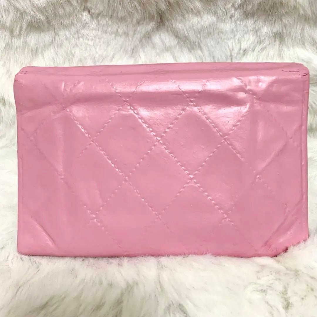 CHANEL　シャネル　二つ折り財布　カンボンライン　ピンク　Ｇカード