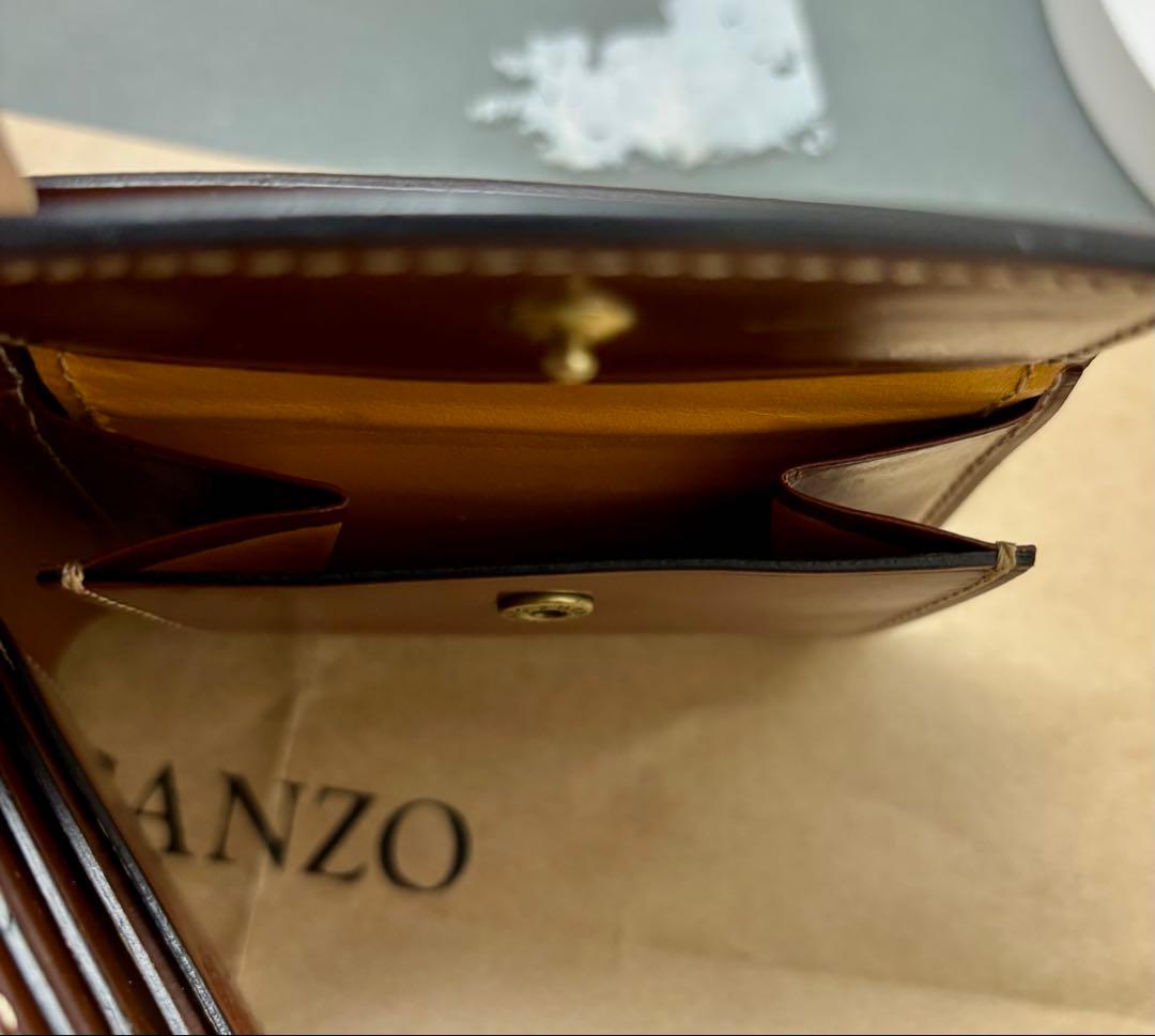 【GANZO】 ブライドルカジュアル)小銭入れ付き二つ折り財布 ヘーゼル