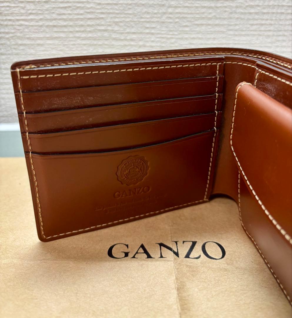 【GANZO】 ブライドルカジュアル)小銭入れ付き二つ折り財布 ヘーゼル