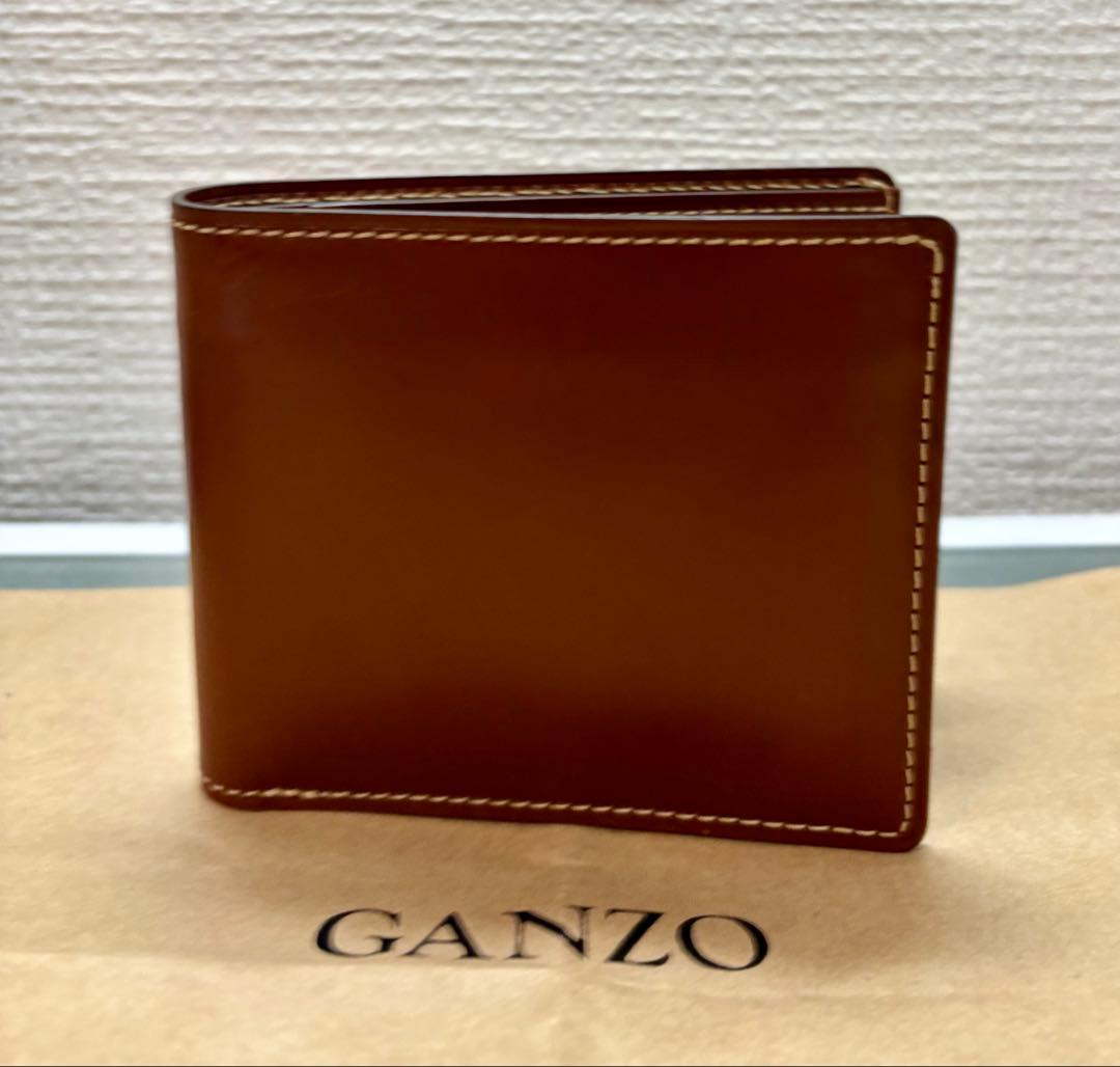 【GANZO】 ブライドルカジュアル)小銭入れ付き二つ折り財布 ヘーゼル