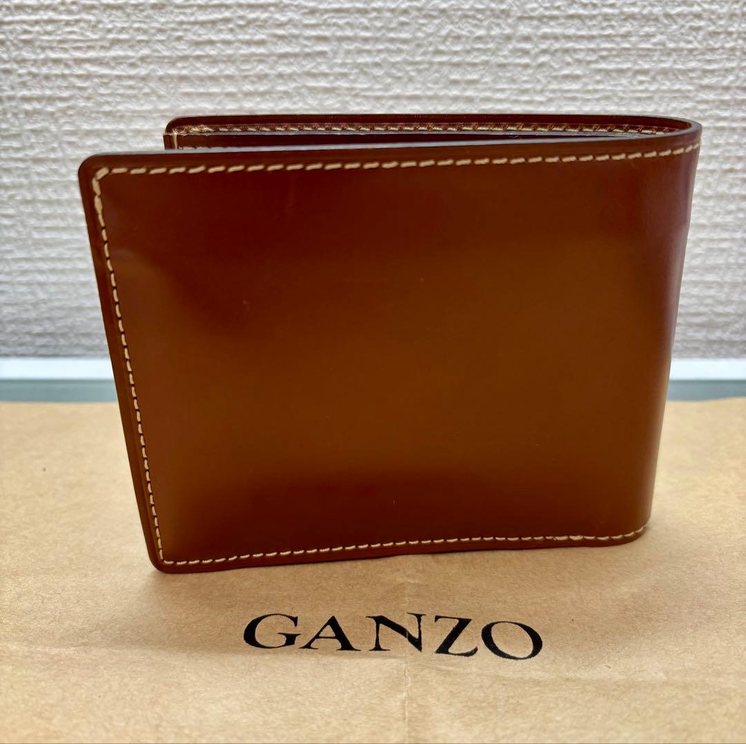 【GANZO】 ブライドルカジュアル)小銭入れ付き二つ折り財布 ヘーゼル