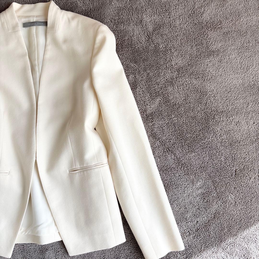 ✨美品✨theory luxe ウール ノーカラー ジャケット オフホワイト M