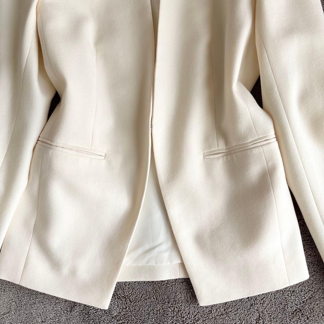 ✨美品✨theory luxe ウール ノーカラー ジャケット オフホワイト M