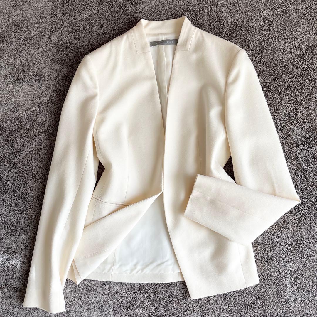 ✨美品✨theory luxe ウール ノーカラー ジャケット オフホワイト M