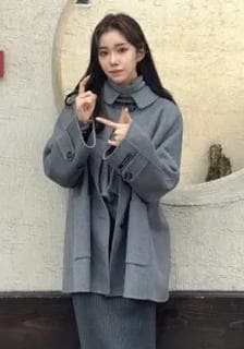 Aライン ウールコート 新品 グレー